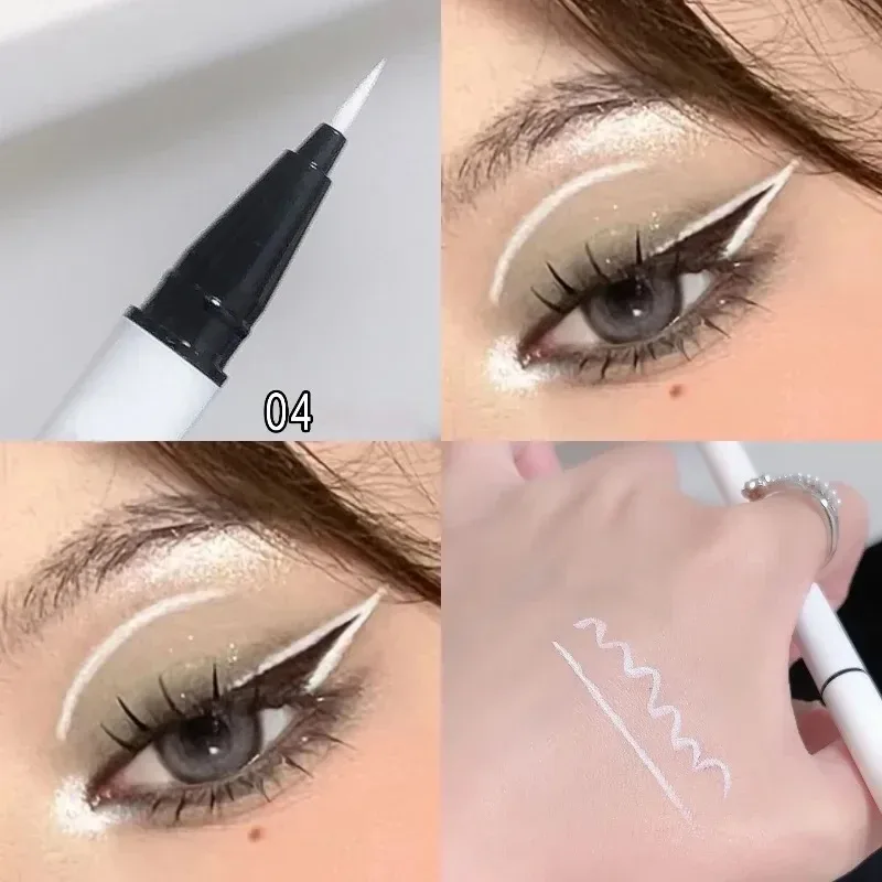 Ultra-thin Matte White Eyeliner Liquid Pen Waterproof Sweat-proof Long-lasting Lying Silkworm Pen High Pigment Smooth Eye Makeup — image 7