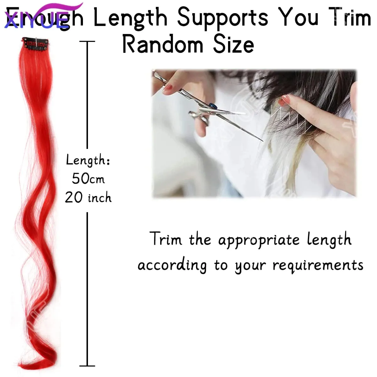 10Pcs Clip In Hair Clip In Wave Curly Hair Purple Red Wavy Hair With Clip In Hair Extension Synthetic 20inch Halloween Christmas