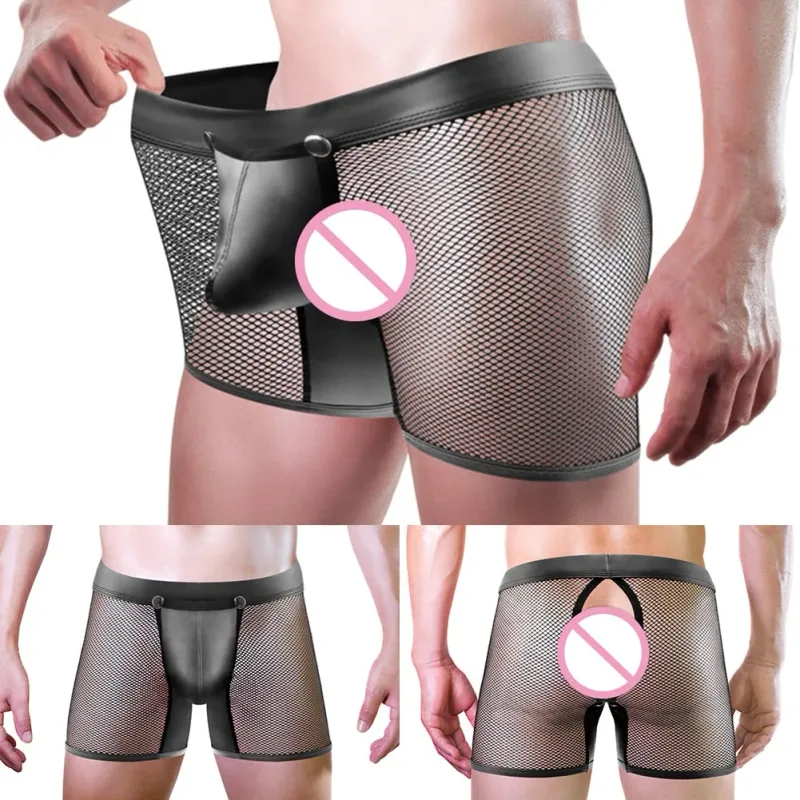 Bulge Pouch Shorts Men Fishnet Underwear Lounge Clothing All Seasons Style Average Size Fit Breathable Fabric Classic Theme