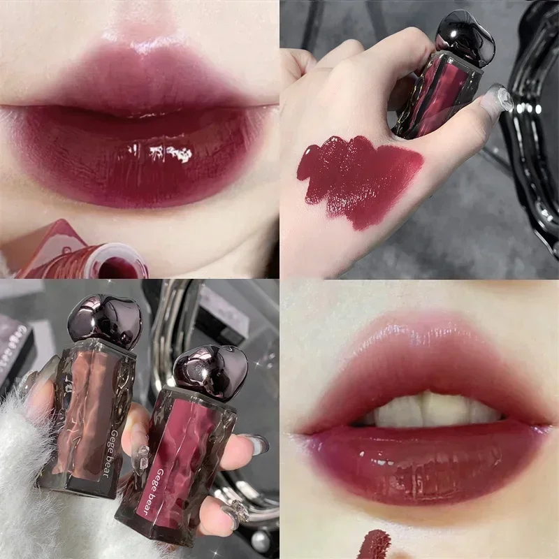 Gennemsigtig Vand Blank Orange Lip Gloss Rød Spejl Jelly Flydende læbestifter Fugtgivende Langtidsholdbar Lip Tint Stain Kosmetik — image 4