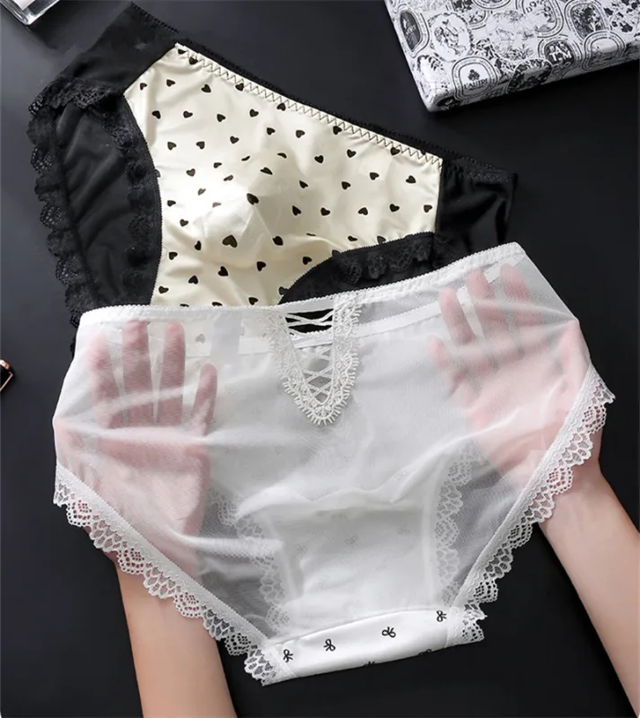 Soft men's underwear bow print lace calzoncillos hombre 3D space adults 18 plus size cueca nude feeling sissy cuecas masculino — image 6