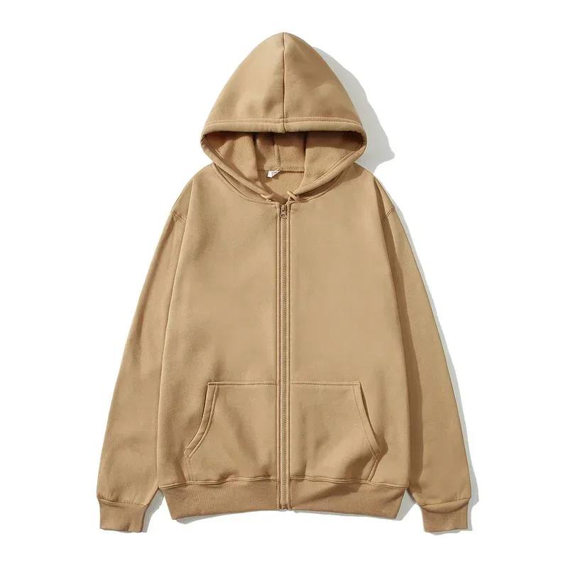 Men/Women Zipper Cardigan Hoodies Pure Color Casual Jacket Coats Fleece Spring Autumn Sweatshirts Sports Streetwear Men tops