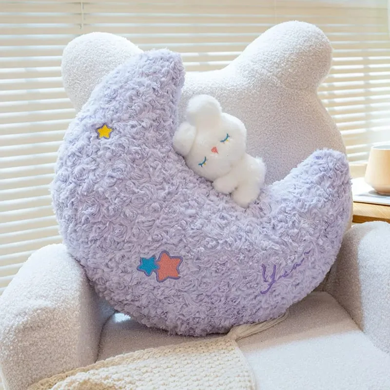 45cm Kawaii Pillow Rabbit Cartoon Star Moon Pillow Cushion Creative Happiness Soft Family Plush Toy Sofa Home Decor Plush Pillow