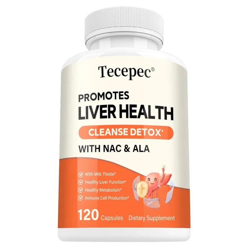 Milk Thistle Extract Capsule with NAC for Antioxidant Detox & Cleanse Liver Health Function Support Herbal Supplement