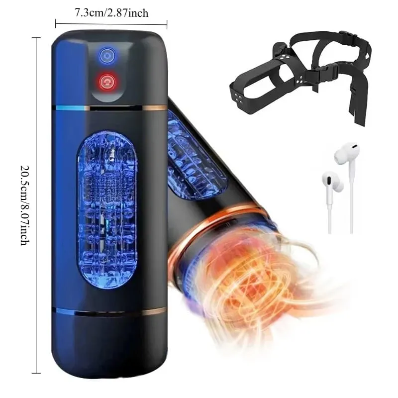 Automatic Male Double-Headed Penetration Realistic Channel Vibrating Deep Throat Vagina Voice Pocket Pussy Sex Toy Supplies 18+