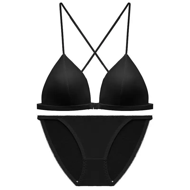 Hot Sale Leopard Print Bra French Triangle Front Closure Thin Beauty Back Spaghetti Strap Comfy Lingerie For Women Summer Daily — image 12