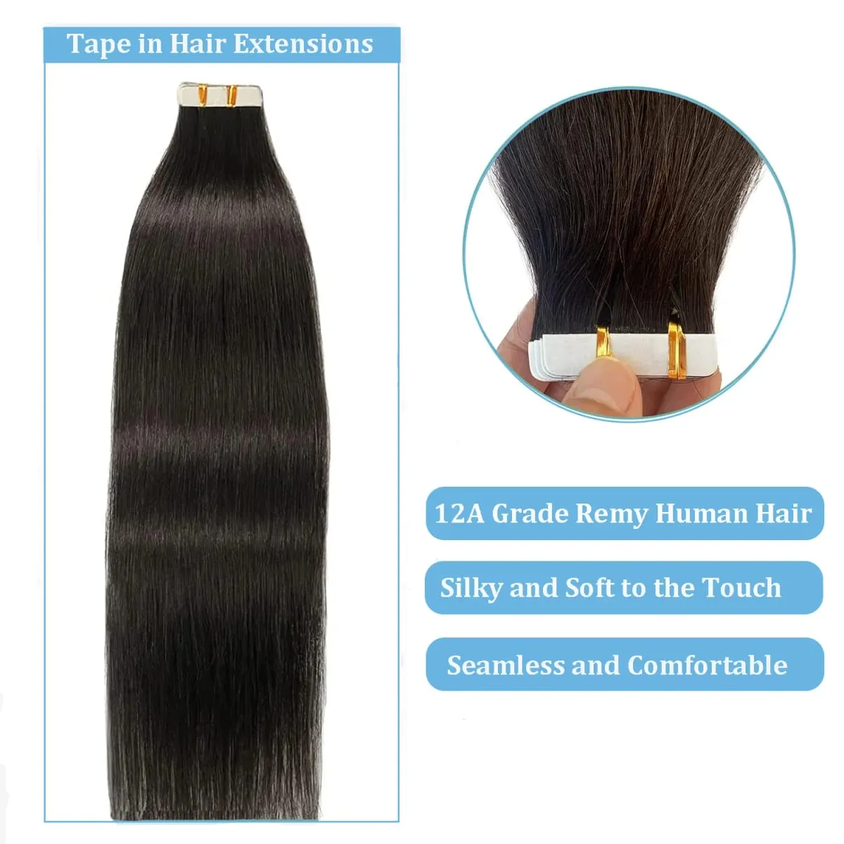 Tape in Human Hair Extension Straight Brazilian Human Hair Extension 2.5g 20pcs 50g Tapes Hair 100% Human Hair Natural Tape Hair