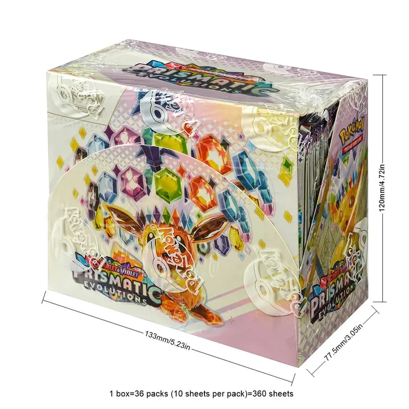 360Pcs English Pokémon TCG: Prismatic Evolutions Scarlet Violet Box Pokémon trade card 36 Pack Box gift — image 8