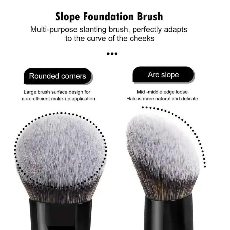 Pinceaux de maquillage à Double tête 2 en 1, fond de teint à angle plat, correcteur, Contour pour mélanger poudre libre, crème liquide, outils cosmétiques