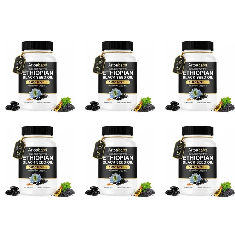 Ethiopian Black Seed Oil 3000mg Softgels with Oil of Oregano Supports Immune Health Digestive Balance & Daily Vitality 120 Count