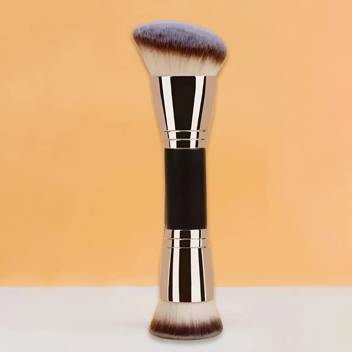 Dual-ended Makeup Brush-Angled Contour Flat Foundation Brush for BB Cream Foundation Seamless Blending Concealing Contouring