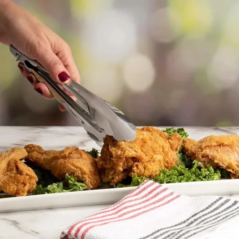 Stainless Steel Food Tongs Food Grade Meat Steak Barbecue Tong Multi-size Non Slip Long Handle Bread Clips Kitchen Cooking Tools