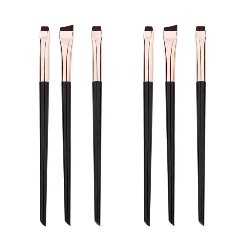3/6/9/12Pcs Angled Eyeliner Brush Micro-Fine Tip for Brows & Cut Crease Vegan Professional Makeup Brushes