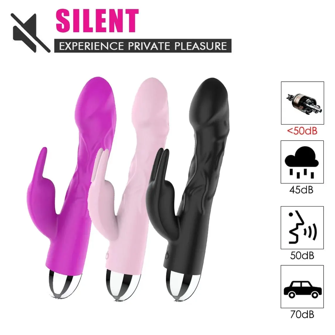 Silicone Rabbit Vibrator - Dual Stimulation G-Spot Clitoral Vibrator for Women Powerful Pleasure
