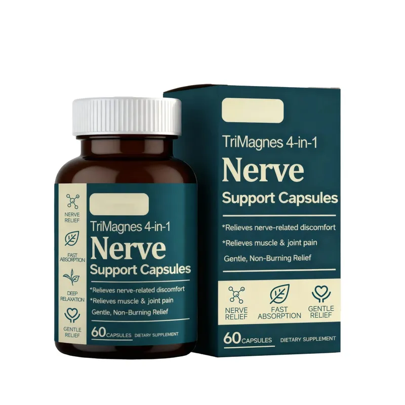TriMagnes 4-in-1 Magnesium Complex Capsules 300mg with Citrate Glycinate Malate Turmeric for Nerve Comfort Muscle Relax 60 Ct — image 8