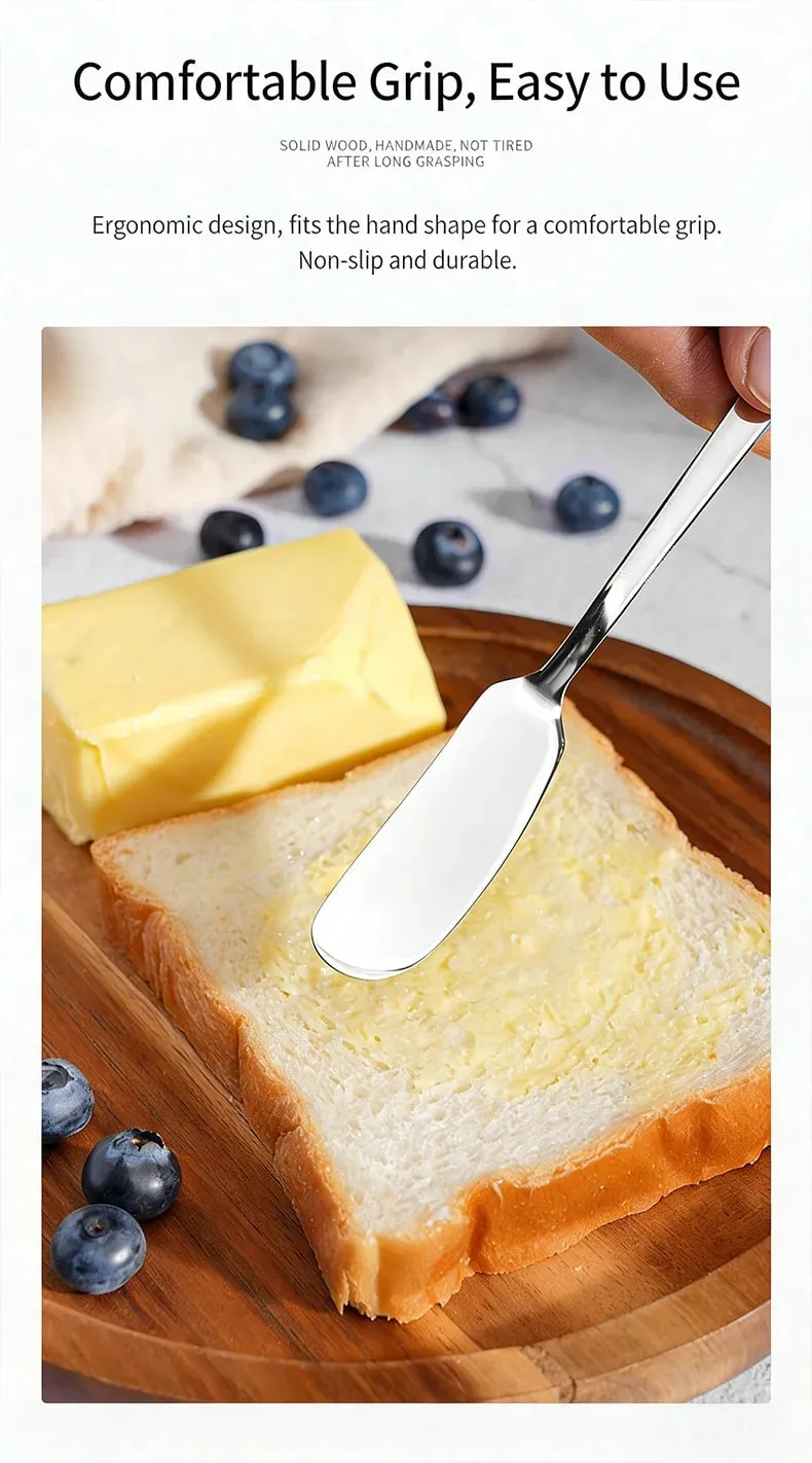 Stainless Steel Cheese Butter Spreader - Multipurpose Knife for Sandwiches Jams Bread Condiments & Appetizers Kitchen Essent — image 8