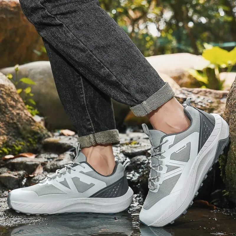 New Wide Head Sneakers Men's Outdoor Mountaineering Anti Slip Sneakers Spring and Autumn Fashion Leisure Travel Hiking Shoes — image 6