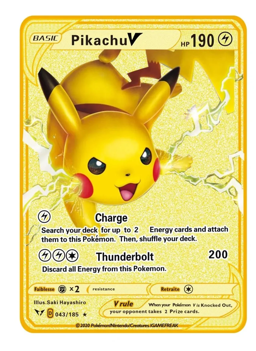Pokemon Metal Game Collection Card Anime Figure Charizard Pikachu Blastoise Mewtwo Battle Collection Carte Card Toy Gift