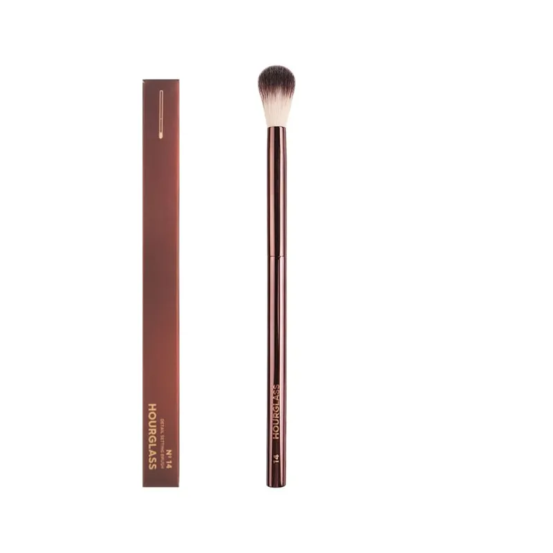1pc Hourglass Powder Contour Makeup brushes Foundation Blusher Make up brush metal handle Concealer Bronzer high end with box