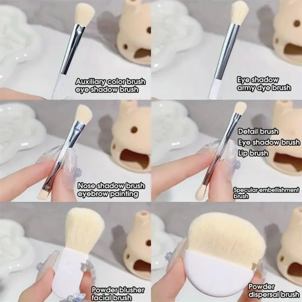 6Pcs/Set Soft Bristles Mini Makeup Brush Set Blending Brush Multiple Brush Heads Cosmetic Brushes Set With Storage Box