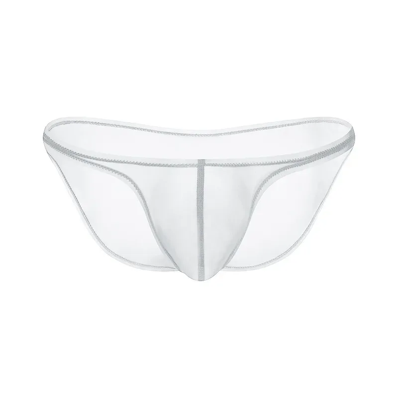 Sous-vêtements pour hommes, culotte triangulaire transparente en soie glacée délicate, slip taille basse de personnalité — image 29