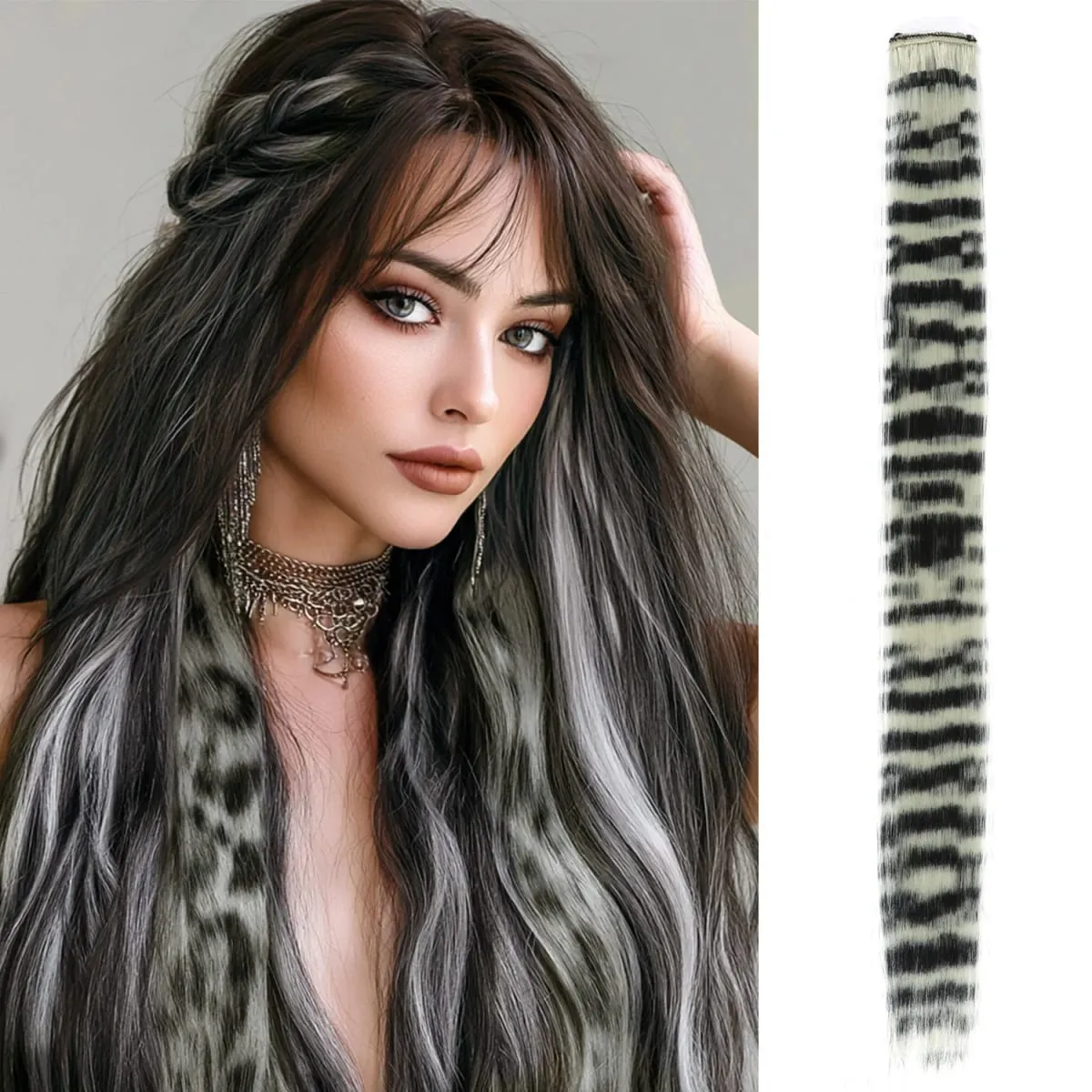 Synthetic Clip in Feather Hair Extensions 18inch 22inch Colorful Clip in Hair Halloween Christmas Party Use for Women Girls
