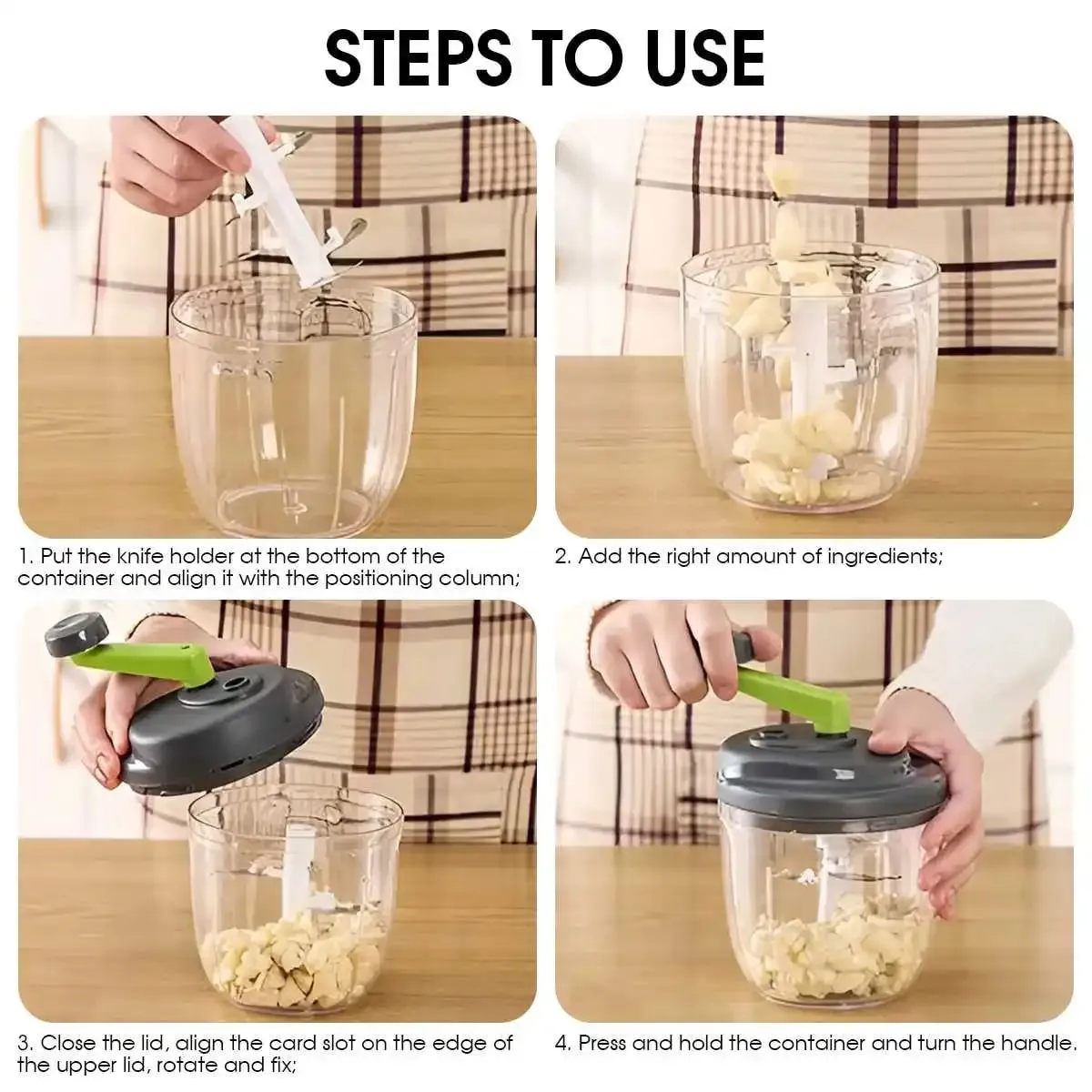1 Keping 520ml/900ml Engkol Tangan Manual Penumbuk Bawang Putih Penumbuk Bawang Putih Pengisar Daging Makanan Chopper Sayur Alat Dapur