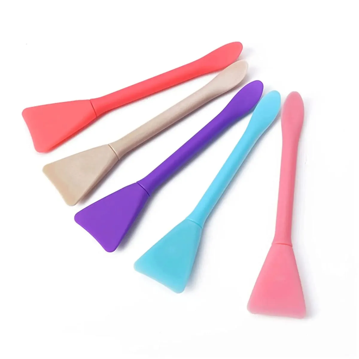 5pcs Berus Topeng Muka Silikon Aplikator Spatula Solekan Penjagaan Kulit Spatula Losyen Krim Muka Aplikator Alat Solekan Spa