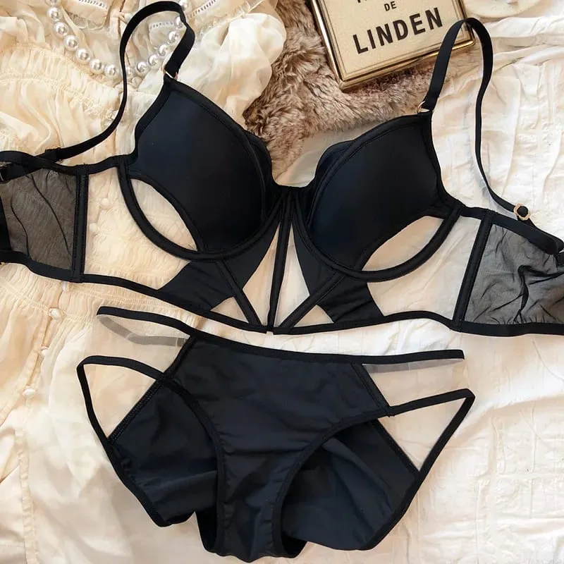 French Sexy Hollow Lingerie Set Women Ul