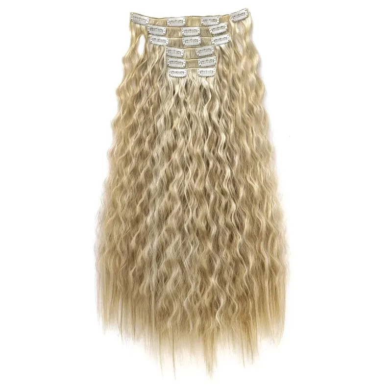 22Inch Synthetic 6pcs/set Long Kinky Curly Clip-in Hair Extension Thick Fiber Increase Hair Volume Hair for Women Daily Use