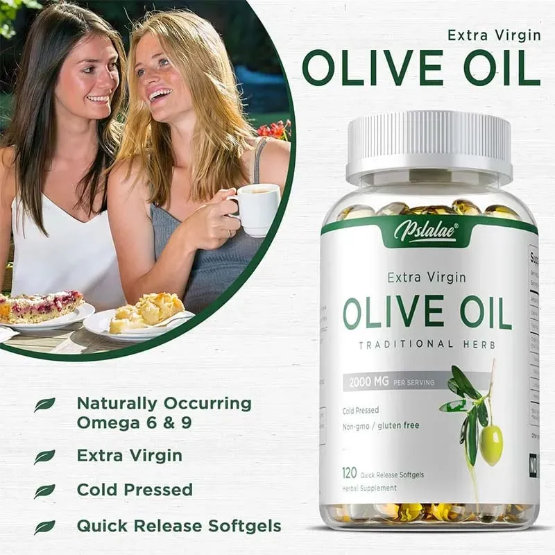 Olive Oil Supplement - Supports Brain Skin and Heart Health Antioxidant Reduces Wrinkles Promotes Cell Repair Boost Vitality