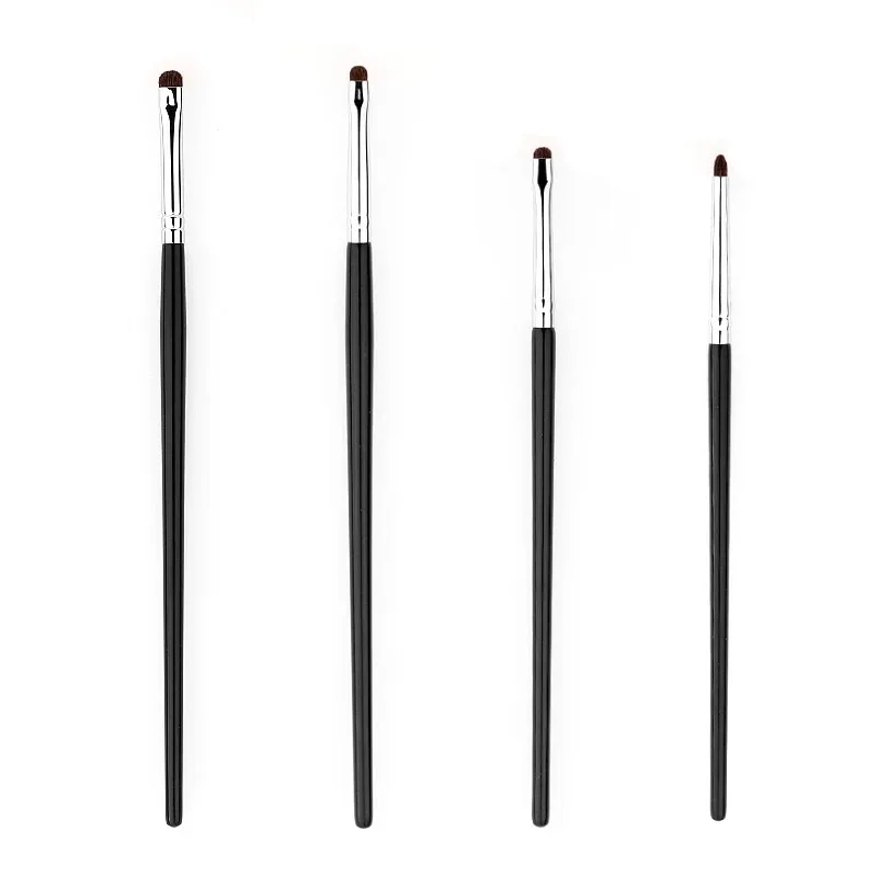 4ks jemné štětce na oční stíny Smudge Precision Eyeliner Smudge Makeup Brush Zvýrazňovač očních víček Ležící štětce na líčení bource morušového Nástroje