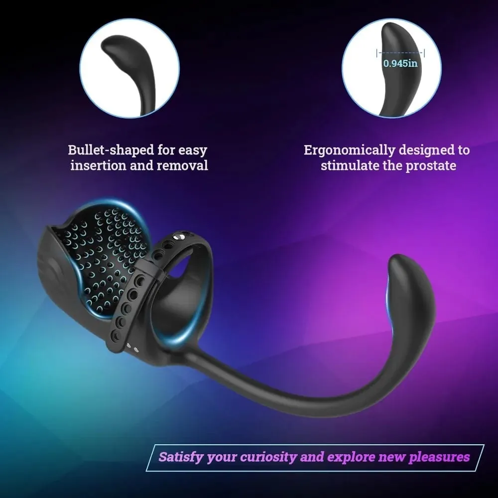 3 in 1 Anal Plug Vibrator Testicle Taint Stimulator Vibrating Cock Ring Remote Control Male Prostate Massager Sex Toy for Couple — image 6