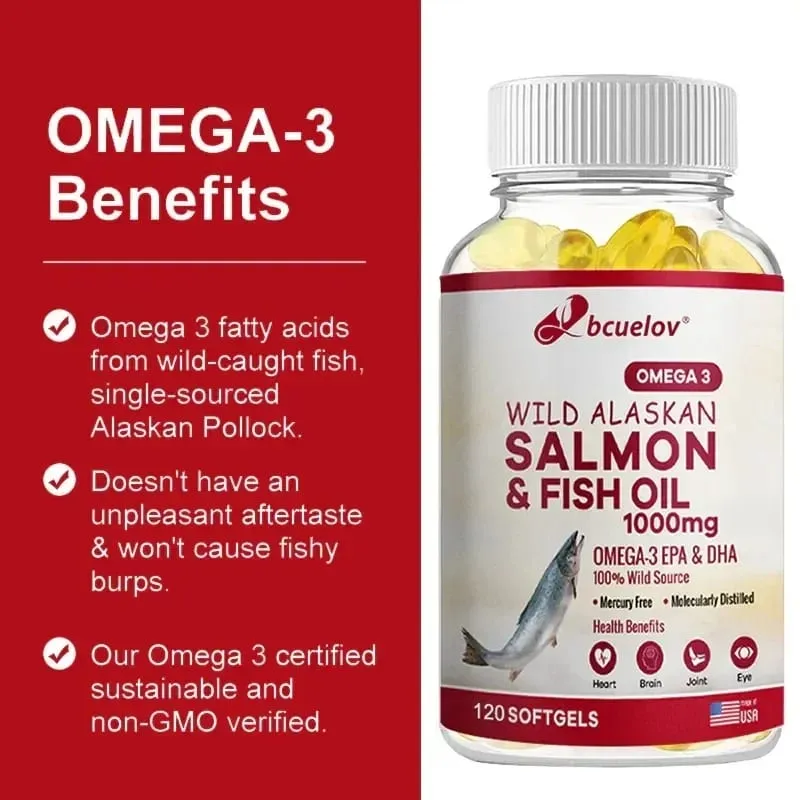 Super Omega-3 EPA/DHA Fish Oil Capsules - Heart Brain & Joint Health Support - Gluten Free Non-GMO — image 2