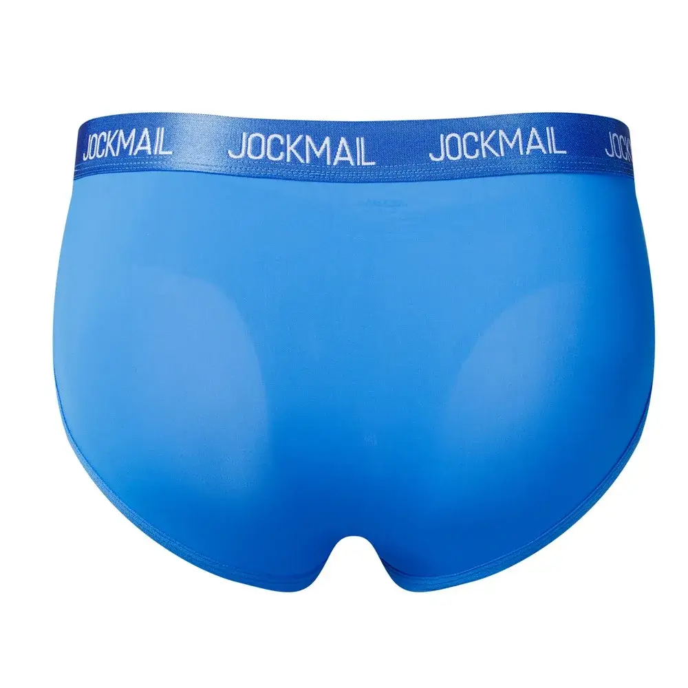 Jockmail Herren-Unterwäsche, niedrige Taille, sexy Brief, Sport, atmungsaktiv, Sommer-Eis-Seiden-Slip, große Tasche, Nylon, einfarbig, Mann-Höschen
