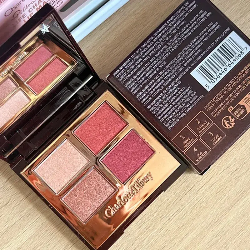 CT Makeup Sets Highlighters Lip Blam 4 Color Eyeshadow Palette Lip Gloss Lip Blam Set Pillow Talk Long Lasting Natural Cosmetics