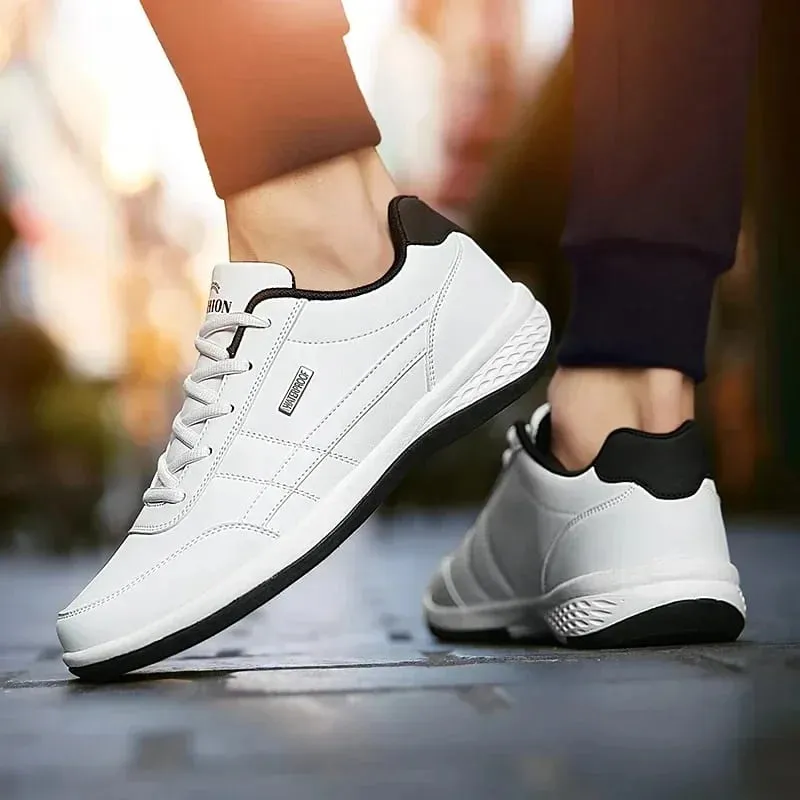 Shoes for Lace Up Footwear Vulcanized Men Leather Sneaker Waterproof Casual Comfortable Men's Sneaker Man Shoe Masculino