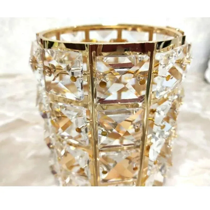 Crystal Makeup Brush Holder European Style Metal Cosmetic Organizer for Brushes Eyebrow Pencils Jewelry