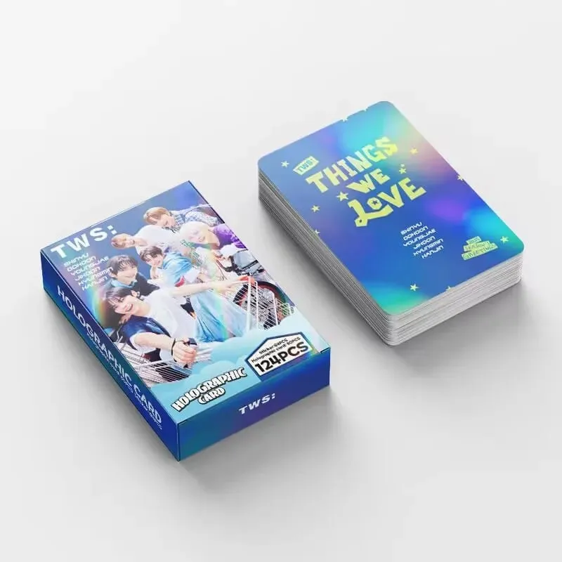 124-piece laser card set featuring Korean boy band TWS (Taiwanese pop music) shimmering photos perfect for Instagram interior — image 4