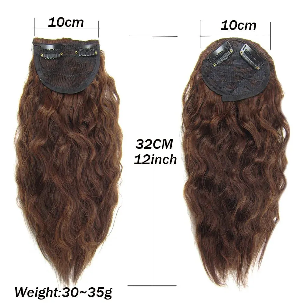 Zolin Short Kinky Curly Hair Bangs Extension With 2Clips One Piece Clip in Hair Black Light Brown Synthetic Hairpiece For Girls