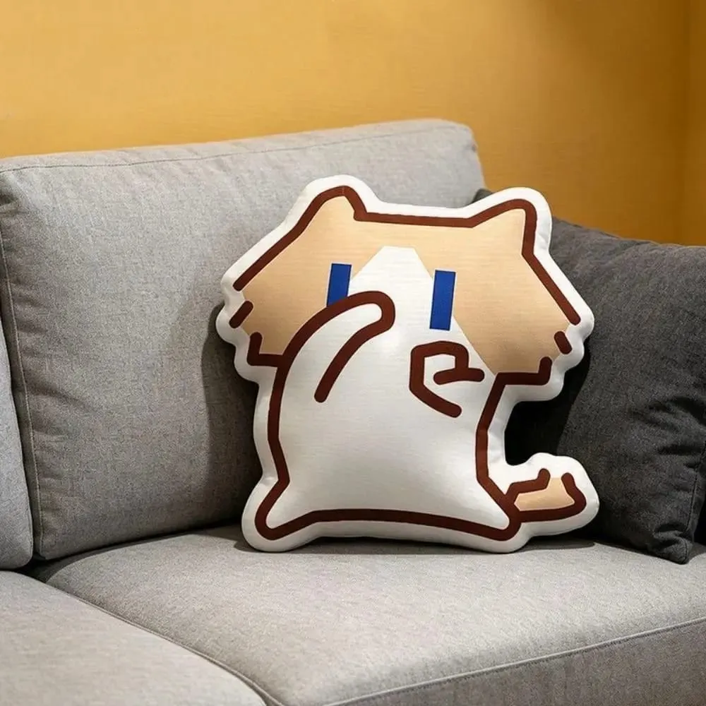 Cute Soft Monthly Salary Cat Plush Home Ornament Sofa Decor Cat Plush Throw Pillow Cushion Cartoon Cat Stuffed Pillow Student