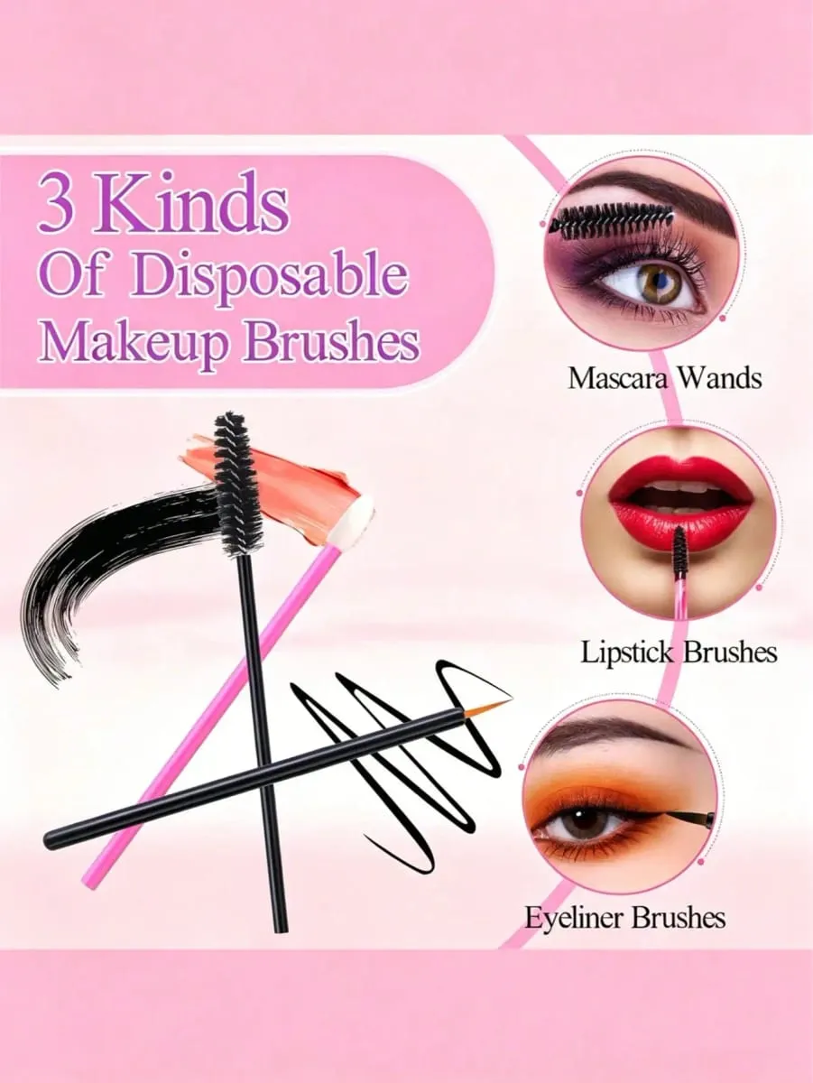 248Pcs Disposable Makeup Tool Set With Storage Box Triangle Makeup Sponges Eyelash Brushes Lip Brushes Eyeliner Brushes