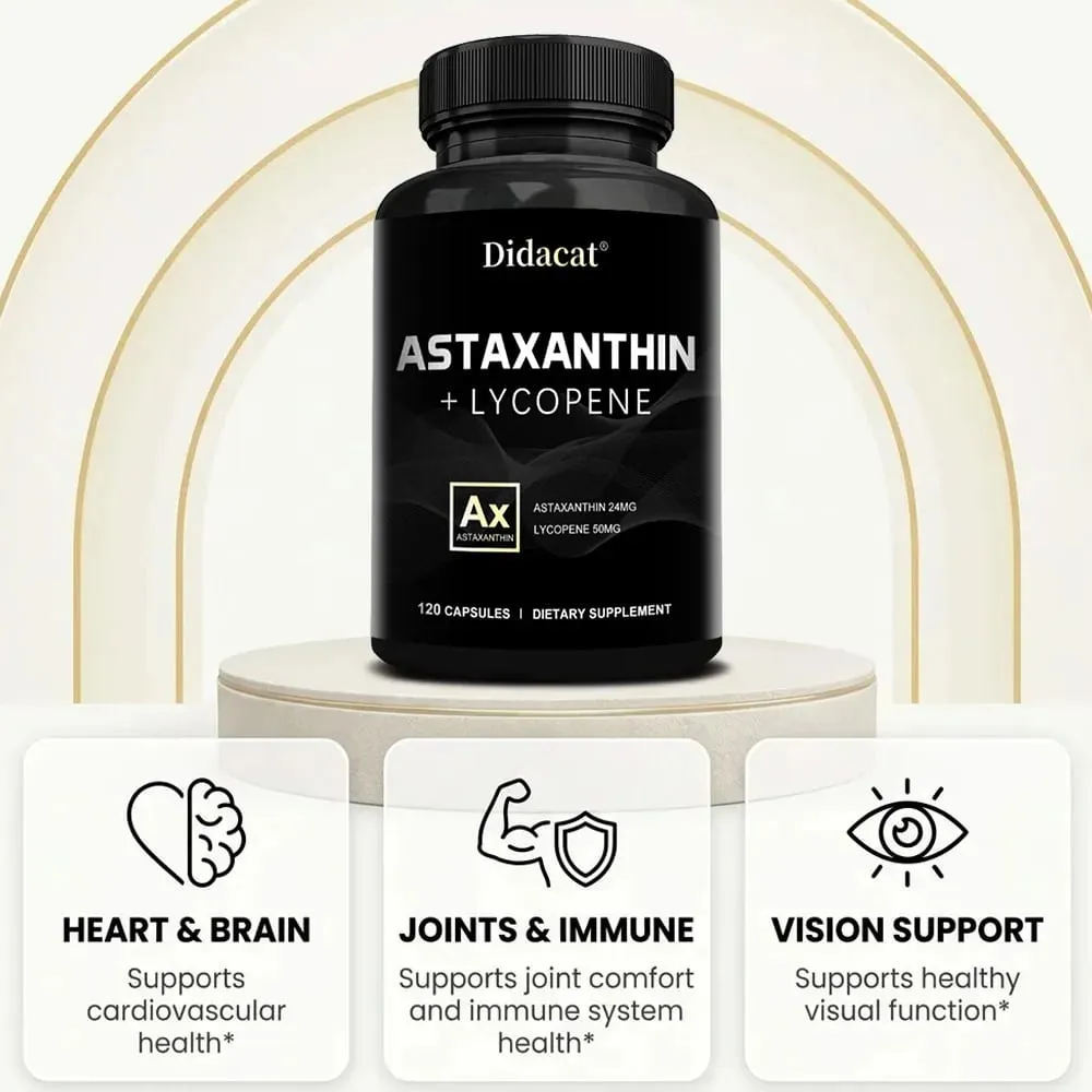 Supplément d'astaxanthine pour hommes et femmes | Des microalgues Haematococcus Pluvialis pour le soutien de la santé des yeux et de la peau