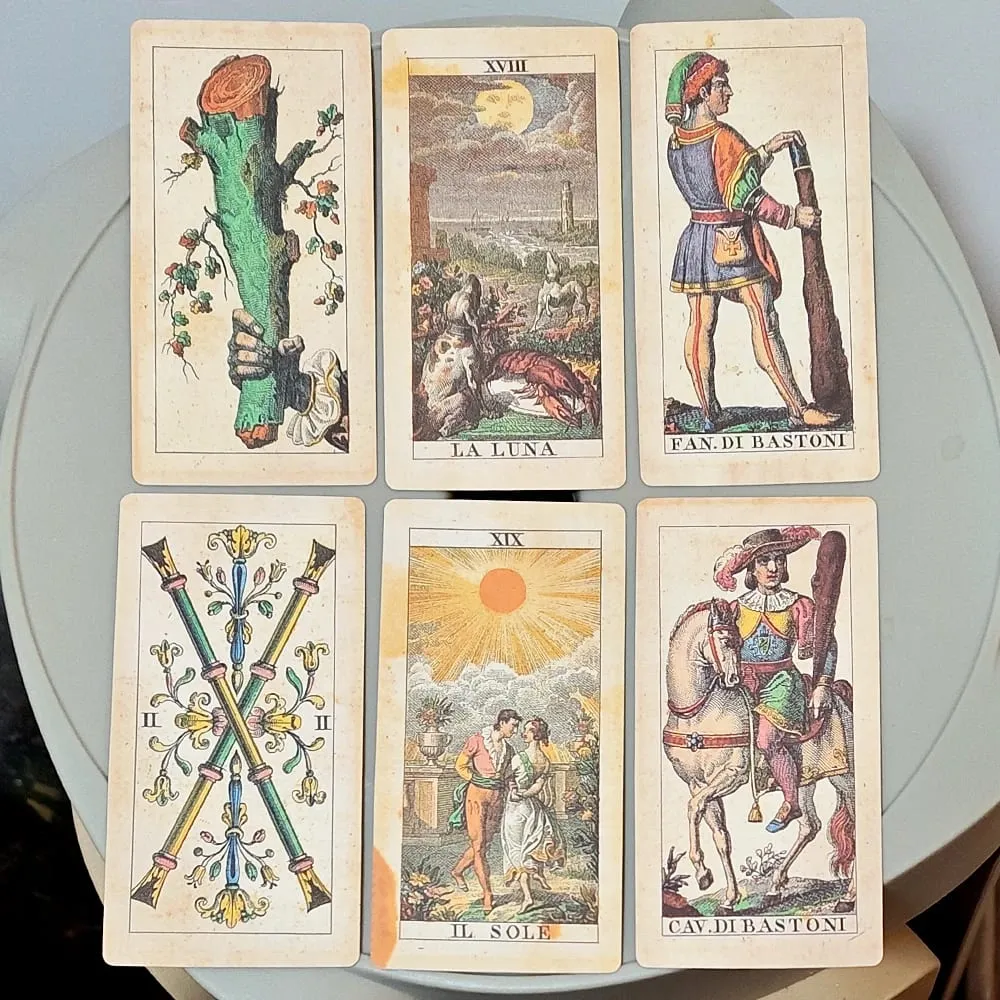 78 Pcs Double-embossed Cards Tarot Soprafino 1830 Vintage Italian Tarot Deck in Rigid Box Historical Reproduction