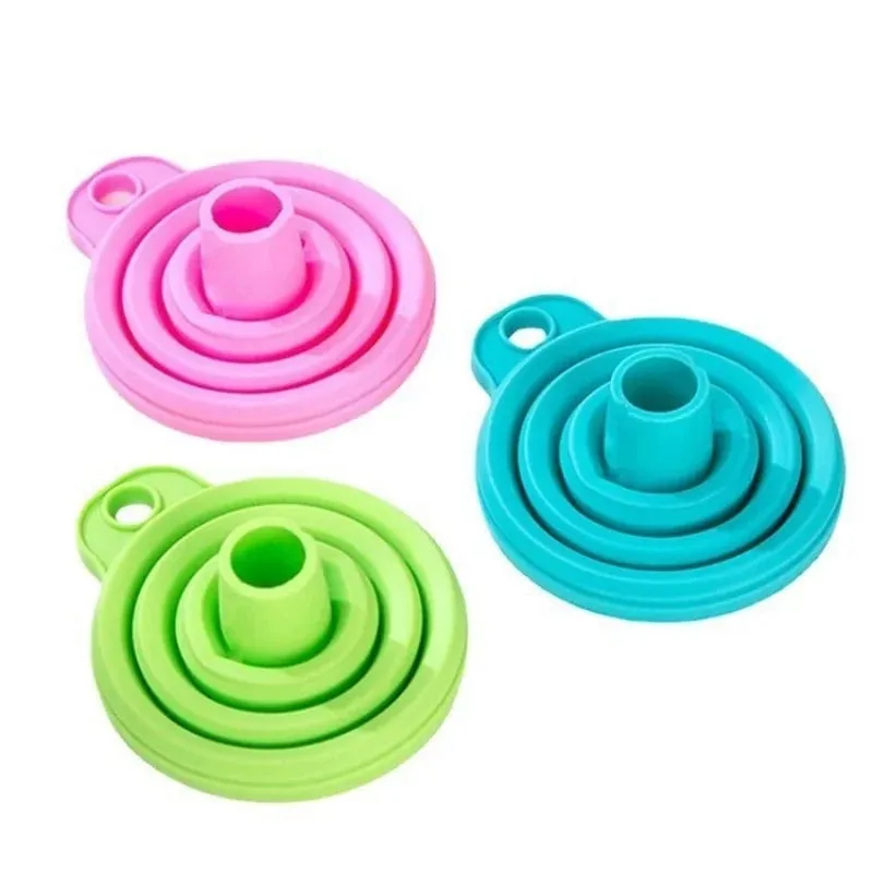 1/3/5/10 pcs S L พับซิลิโคนช่องทางสำหรับบรรจุขวดครัวซิลิโคนช่องทางพับ Gadgets ครัวน้ำมัน FILLER