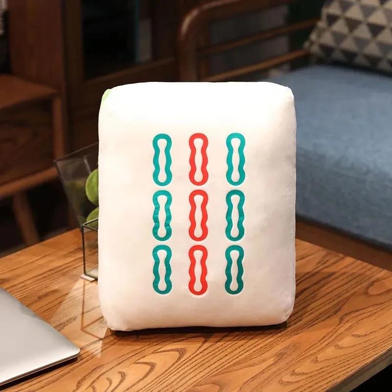 Creative Mahjong Pillow Cushion Chinese Plush Toy Car Chair Backrest Dice Funny Nap Sofa Home Decor Gift Accompanying Decoration — image 27