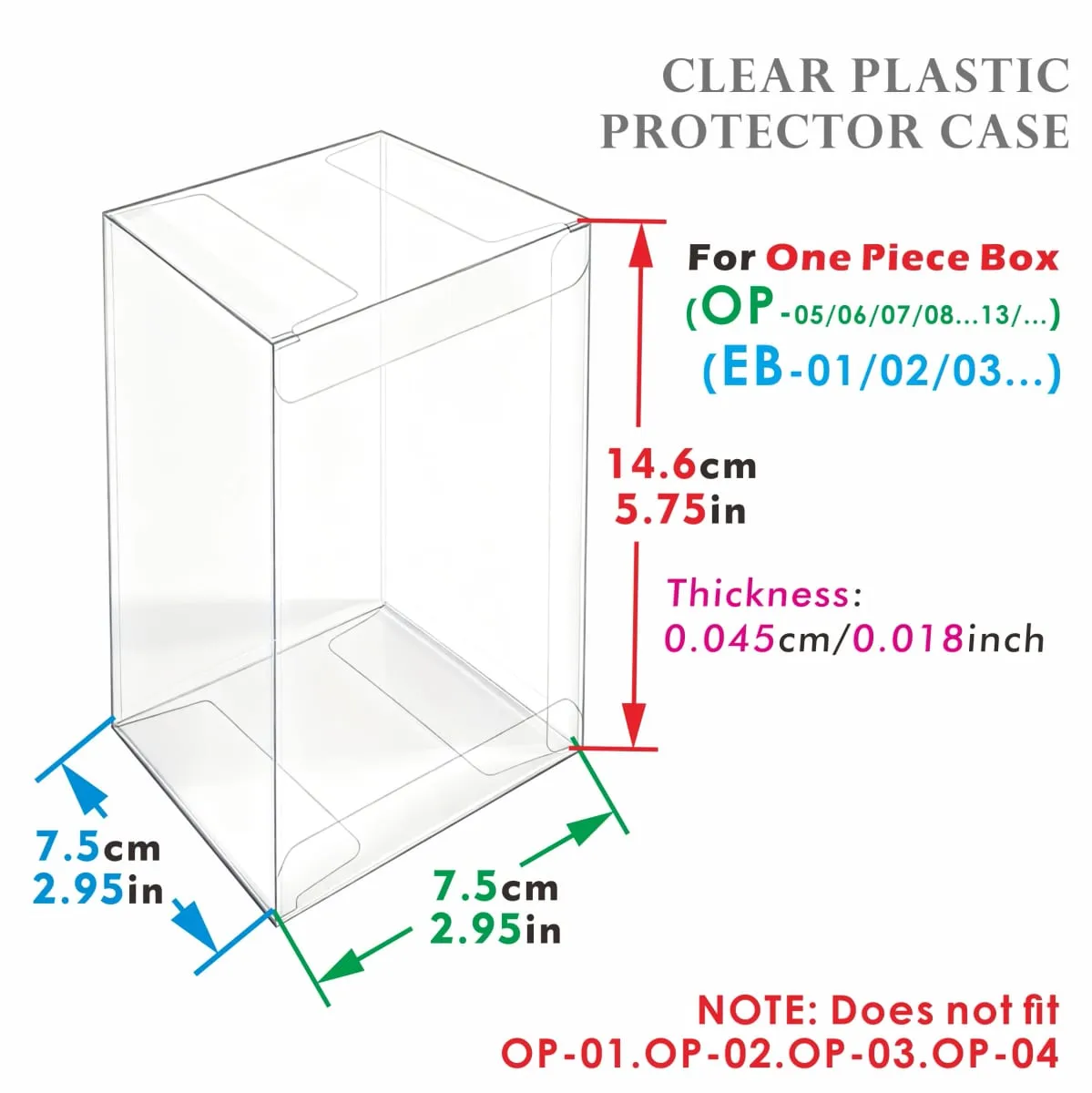 5 PCS Clear Plastic Protector Case For Japanese One Piece(OP-05/06/07/08... & EB-01/02/03...)