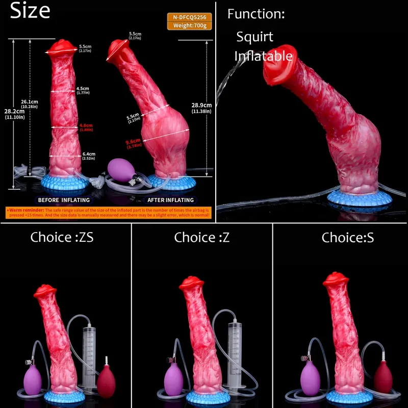 Gode ​​gonflable en Silicone avec nœud d'éjaculation, circonférence réglable, fantaisie, pénis de cheval, jouets sexuels pour adultes, dilatateur Anal