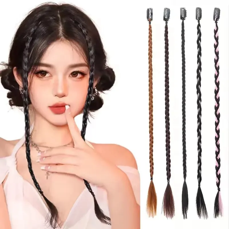 Synthetic 2pcs Braid Wig With Strong BB Clip Y2k Spice Girl Boxing Braid Ponytail Lightweight Box Braid Ponytail Piece for Women — image 2