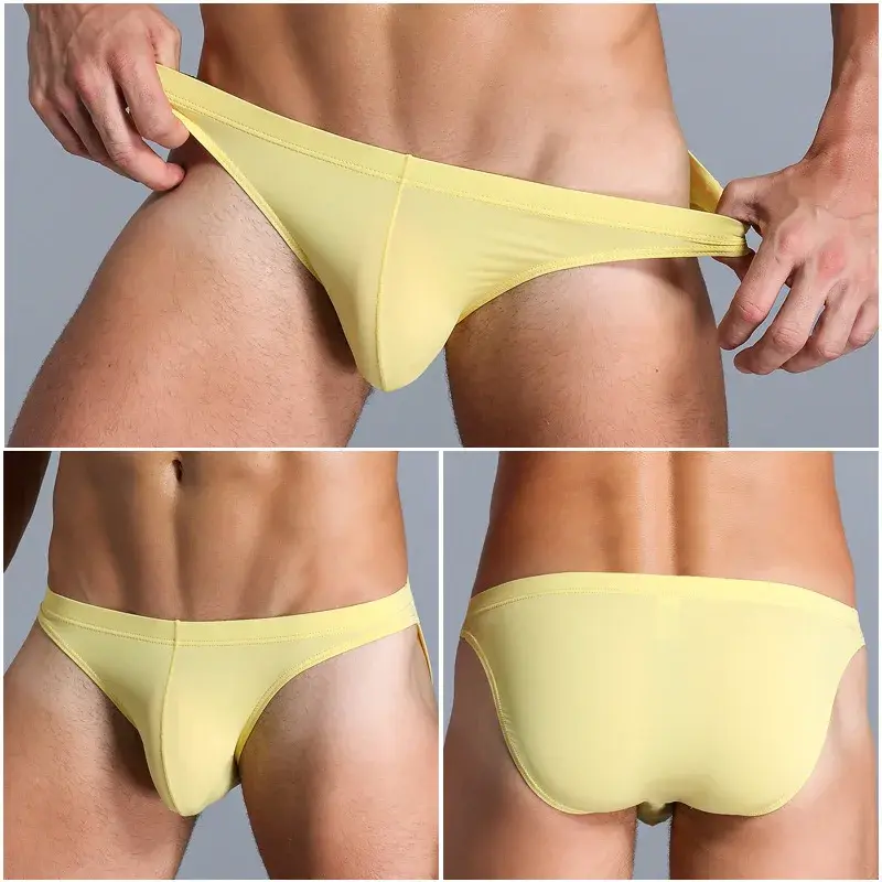ชายผ้าไหมน้ำแข็งชุดชั้นในกางเกงBreathableต่ำเอวU-นูนUndershortsกางเกงขาสั้นสีทึบกางเกงผู้ชายกางเกง — image 15